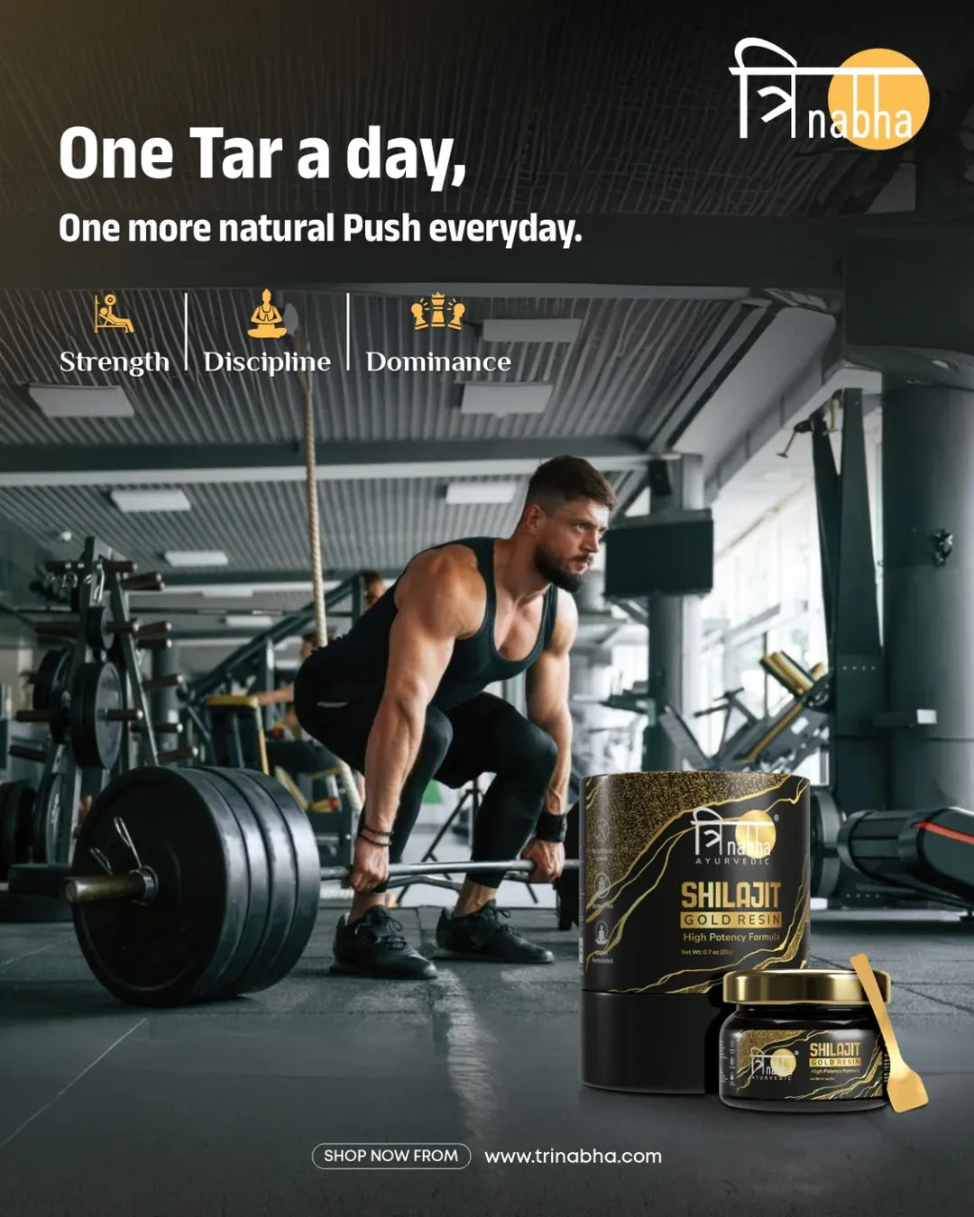Trinabha Shilajit Gold Resin: Boost Strength, Stamina & Discipline Naturally
