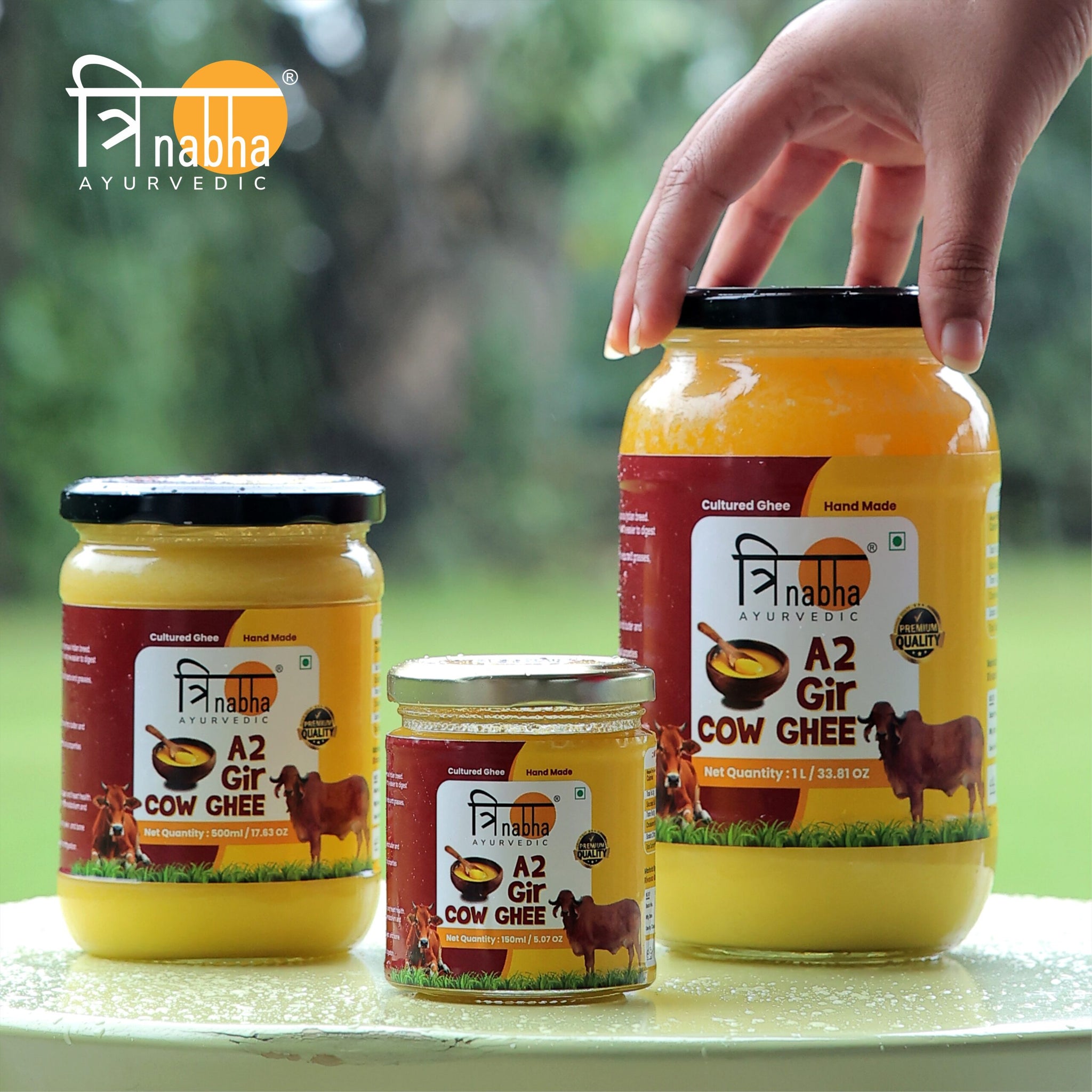 A2 Gir Cow Ghee Hand Made Cultured Ghee100% Organic & Natural 150Ml.