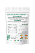 Package of Trinabha Amla Powder with nutritional information and benefits listed on a white background