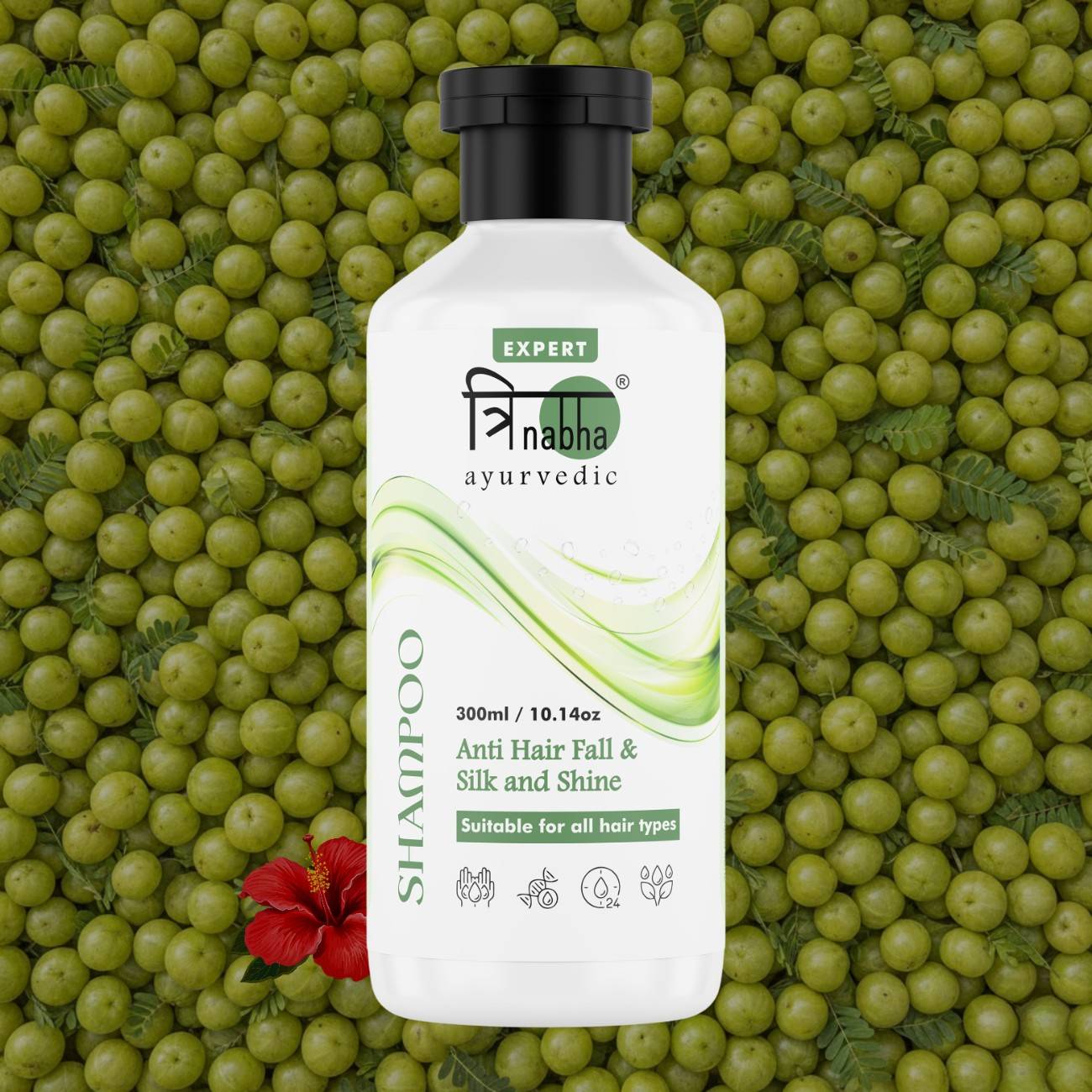 Trinabha Ayurvedic Shampoo | Herbal Hair Fall Control &  Scalp Nourishment with Natural Extracts-300ML.