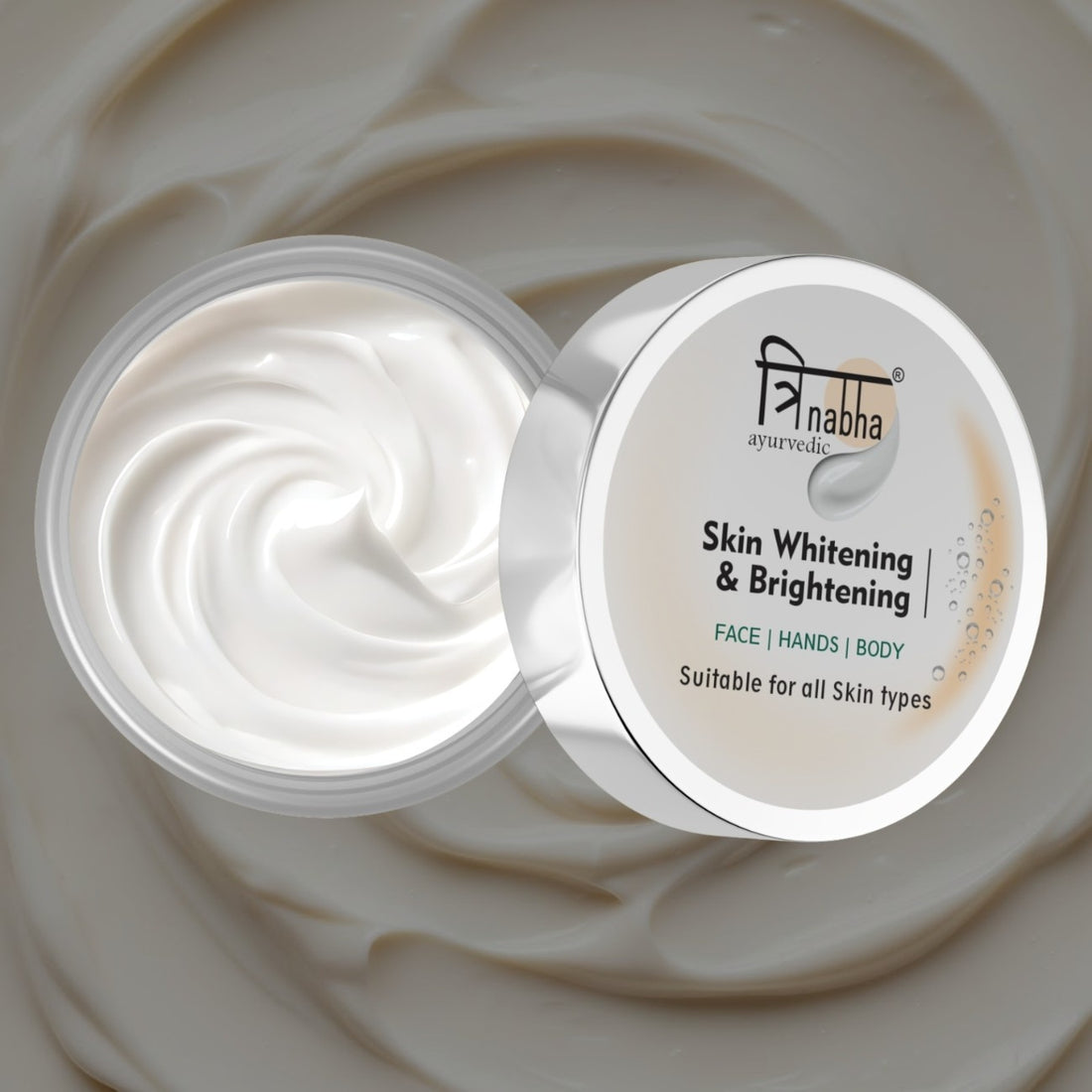 Trinabha Ayurvedic Whitening Cream – Natural Brightening & Even-Tone Herbal Face cream -50GM.