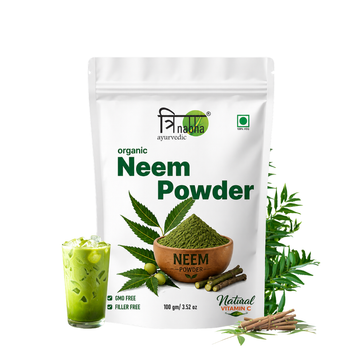 Trinabha Organic Neem Powder 100g | 100% Pure Neem Leaf Powder | Natural Skin, Hair & Wellness Care | GMO Free | Filler Free