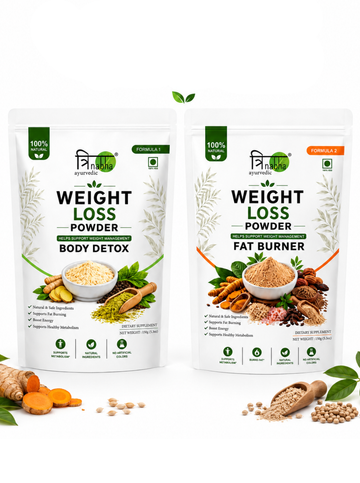 Trinabha Ayurvedic Weight Loss Combo | Body Detox + Fat Burner Powder | 2-Step Natural Weight Management System | 150g + 150g