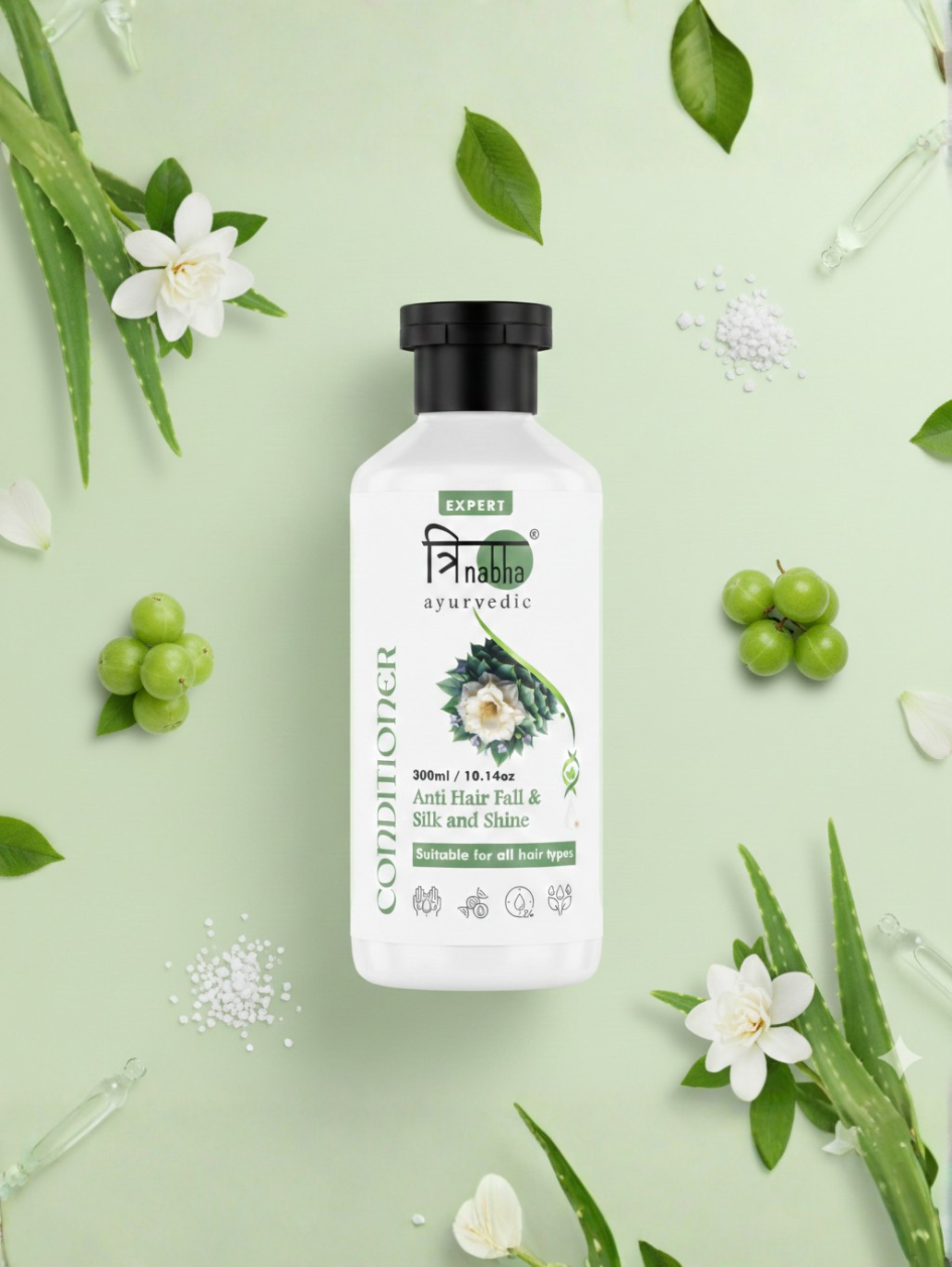 Trinabha Ayurvedic  Hair Conditioner Herbal Frizz Control & Deep Nourishment for Smooth & Silky Hair-300ML.