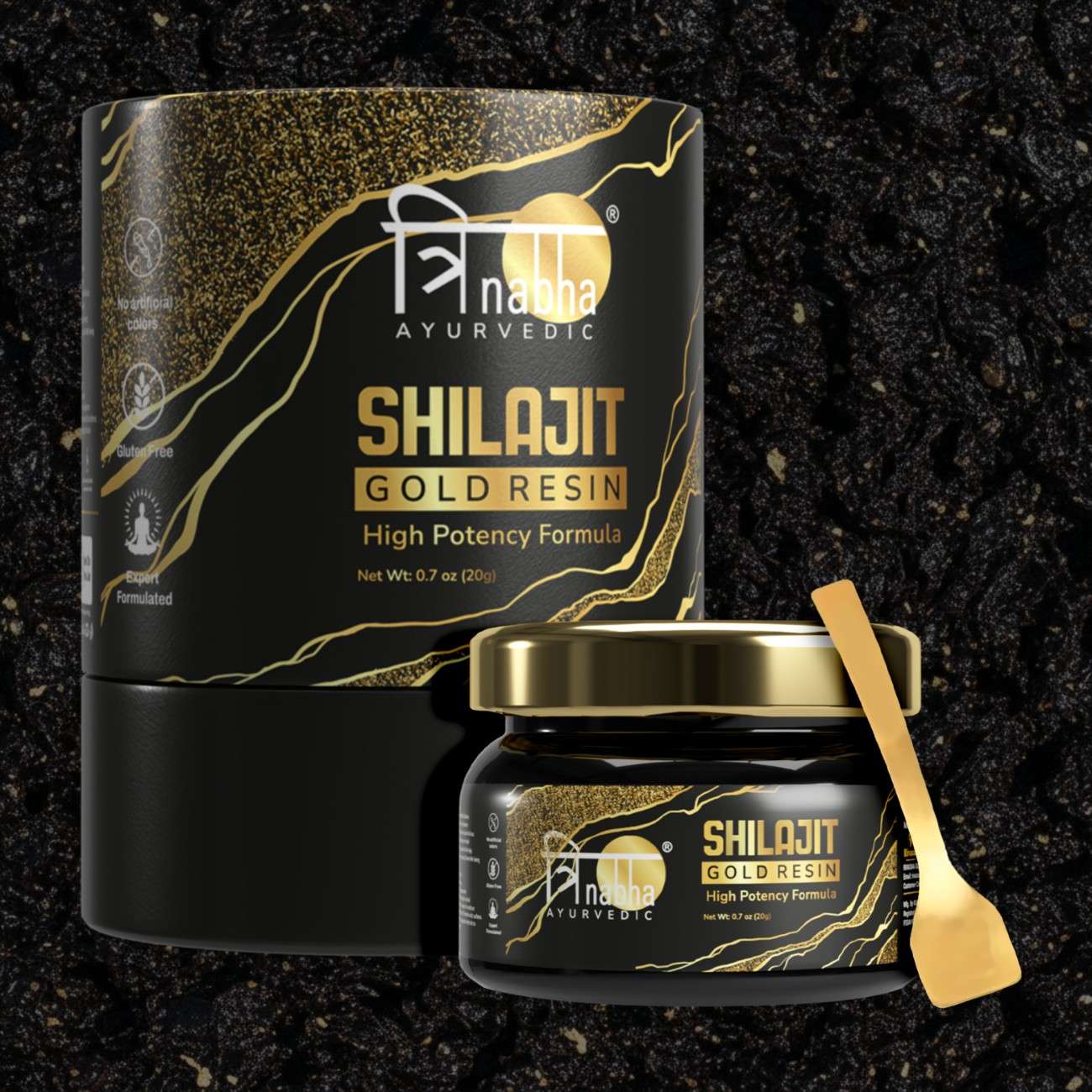 Trinabha Gold shilajit Resin | Boost Muscle Growth & Stamina | Contains 24 Carat Gold