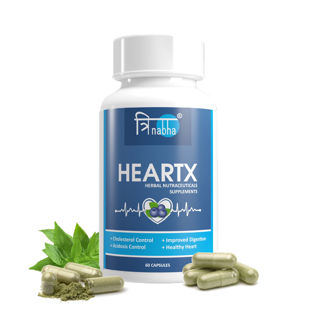 Trinabha Heartx 60 Tablets Supports Healthy Heart Function, Blood Circulation & Cholesterol Arjuna,Amla,Mulethi