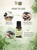 How to use guide: Apply to bald patches, massage gently, leave overnight, and wash with herbal shampoo.