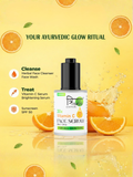 Three-step skincare routine featuring Trinabha serum: Step 1 Cleanse with Herbal Face Wash, Step 2 Treat with Vitamin C Serum, and Step 3 Protect with SPF 50