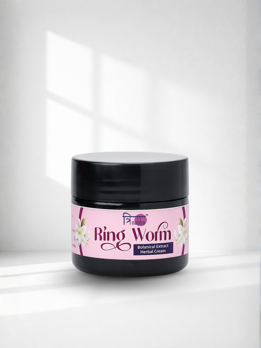 Trinabha Ringworm Botanical Extract Herbal Cream in a premium black jar