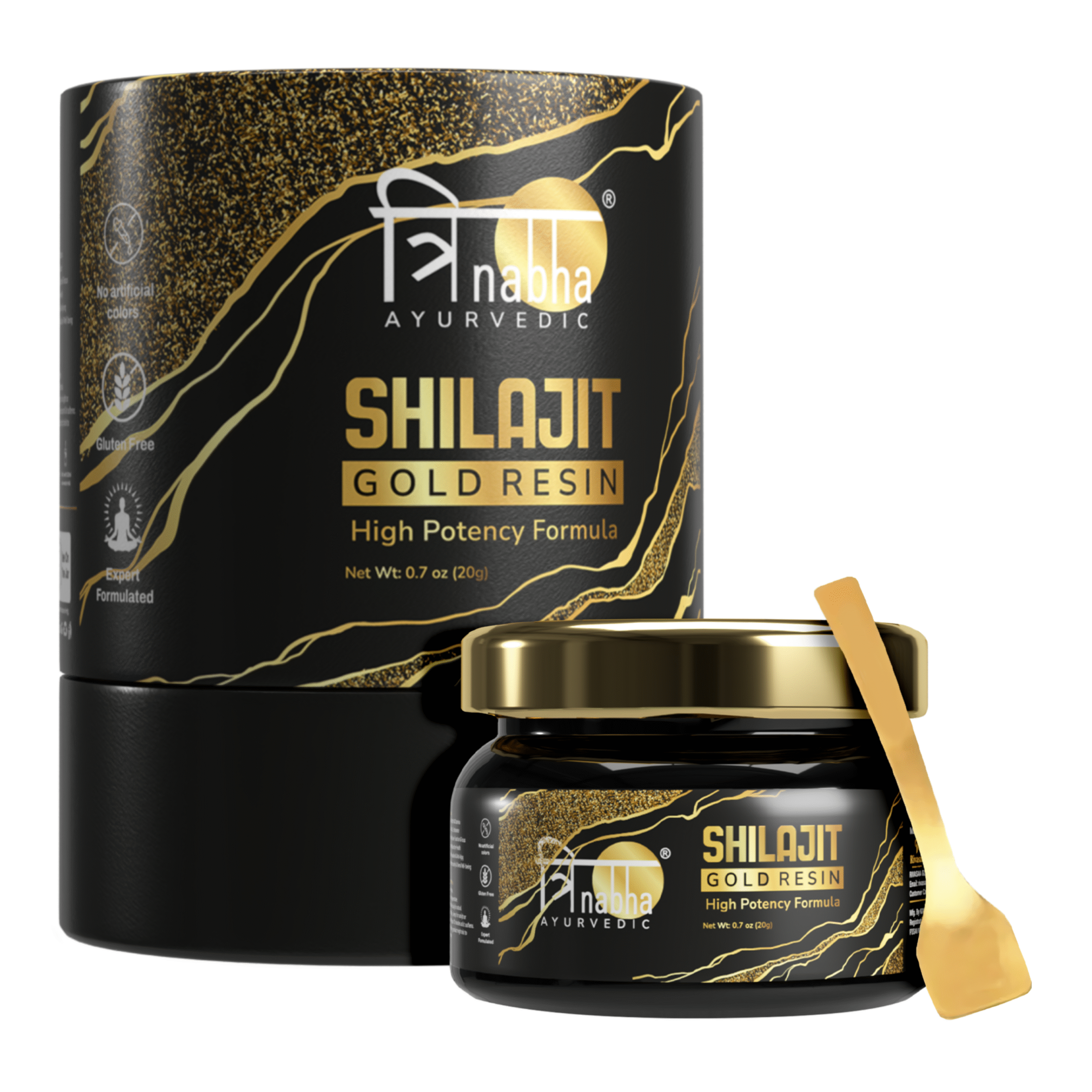 Trinabha Gold shilajit Resin | Boost Muscle Growth & Stamina | Contains 24 Carat Gold